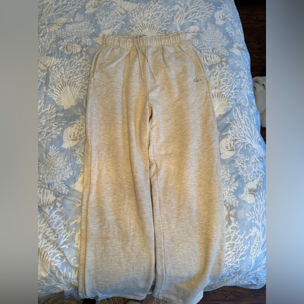 NWOT worn one time, Alo Accolade straight leg sweatpants, size M, color Oatmilk